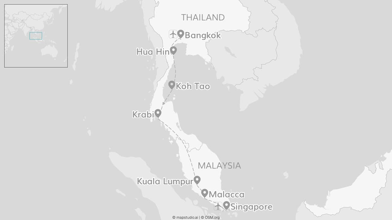 2 for 1 Thailand: Beach meets Malaysia & Singapur